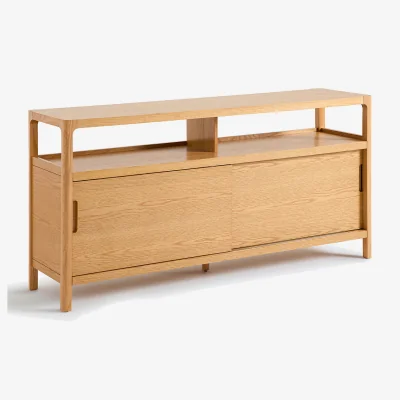 La Redoute Tress Solid Ash and Oak Veneer 2-Door 1-Compartment Sideboard