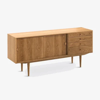 La Redoute Quilda Vintage Style 2-Door 4-Drawer Oak Sideboard