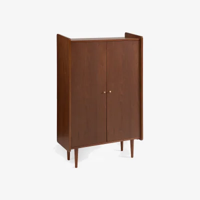 La Redoute Ronda Walnut Veneer Vintage High Sideboard with 2 Doors