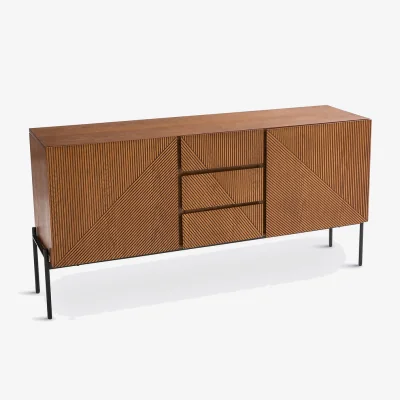 La Redoute Lodge Vintage-Style 2-Door, 2-Drawer Oak Veneer Sideboard