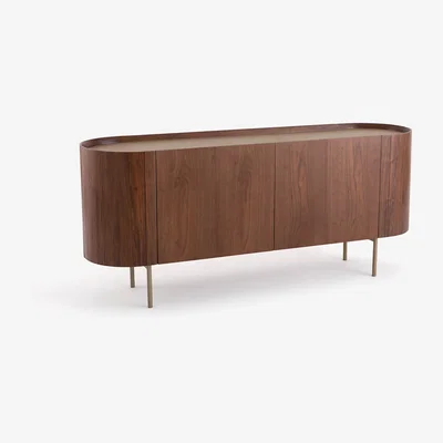 La Redoute Aslen Walnut and Leather Sideboard