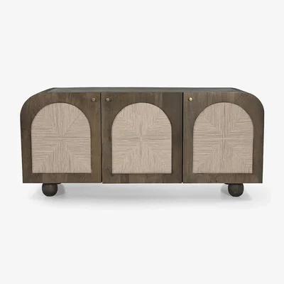 La Redoute Tropika Jute & Mango Wood 3 Door Sideboard