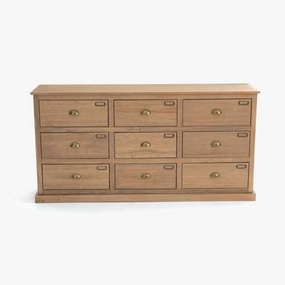 La Redoute Lunja Pine Dressmaker-Style Sideboard with 9 Drawers