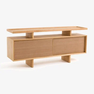 La Redoute Propono Oak & Leather Console Sideboard
