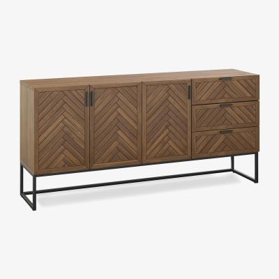 La Redoute Nottingham Parquet Pine 3-Cupboard, 3-Drawer Sideboard