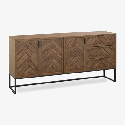 La Redoute Nottingham Parquet Pine 3-Cupboard, 3-Drawer Sideboard