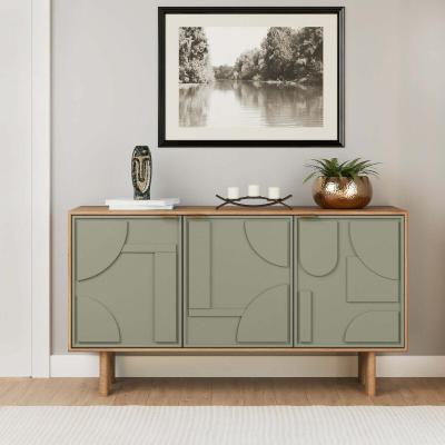 La Redoute Piza Geometric Mango Wood 3 Door Sideboard