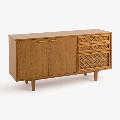 La Redoute Croisille Vintage-Style Rattan & Oak Sideboard