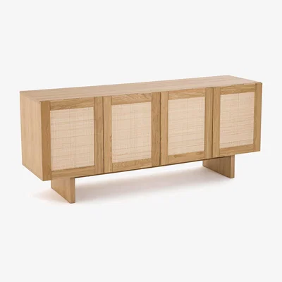 La Redoute Arty Oak & Cane 4-Door Sideboard