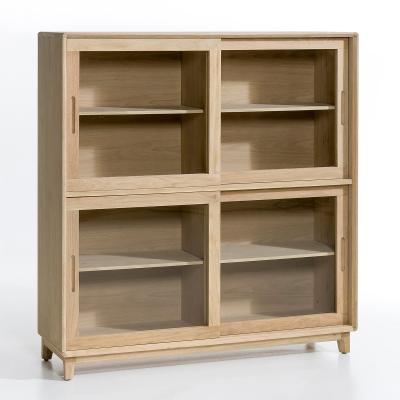 La Redoute Jerk Oak Sideboard with 4 Glass Doors
