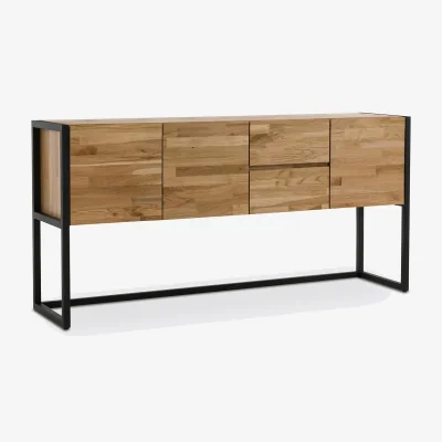 La Redoute Hiba Sideboard in Oak and Veneer, Steel Metal
