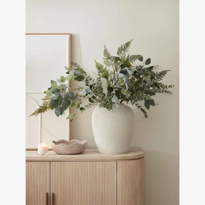 Layered Lounge Faux Green Foliage Bouquet