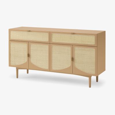 Made.com Emmi Wide Sideboard, Light Caramel & Rattan