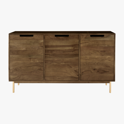 Made.com Tayma 3 Door Sideboard, Acacia and Brass