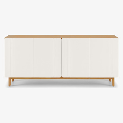 Made.com Asuna Wide Sideboard, Oak & Ivory White