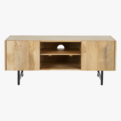 Made.com Aphra TV Stand, Light Mango Wood and Black