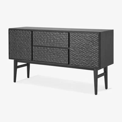 Made.com Abbon Wide Sideboard, Textured Charcoal Washed Oak