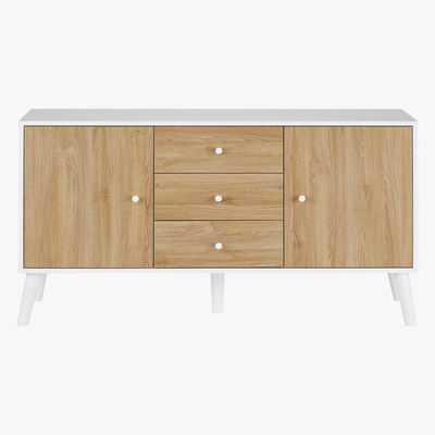 Made.com MADE Essentials Larsen Large Sideboard, Oak Effect & White
