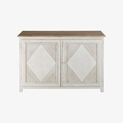 Maisons du Monde Light grey and white sideboard with 2 doors