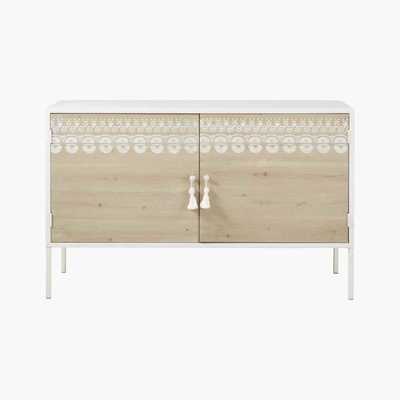 Maisons du Monde LATIKA - Printed Solid Pine and White Metal 2-Door Sideboard