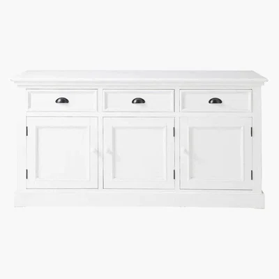 Maisons du Monde NEWPORT - White Wood 3-Door 3-Drawer Sideboard
