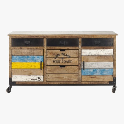 Maisons du Monde SAILOR - Mango wood sideboard on castors W 170cm