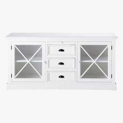 Maisons du Monde NEWPORT - Wooden glazed sideboard in matt white W 163cm