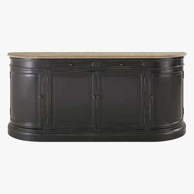 Maisons du Monde Black Recycled Pine 4-Door 2-Drawer Sideboard Provence