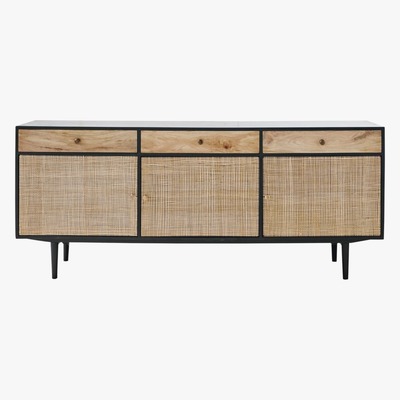 Maisons du Monde INDIES - Solid Mango Wood and Acacia 3-Door 3-Drawer Sideboard
