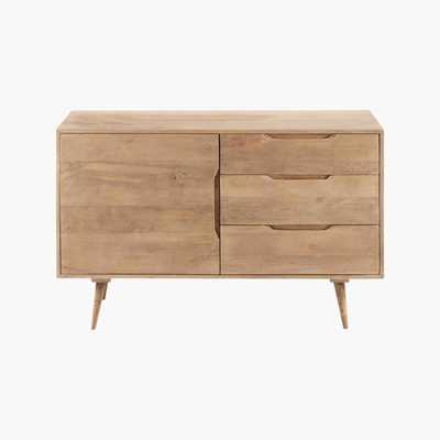 Maisons du Monde TROCADERO - Solid mango wood 1-door 3-drawer sideboard
