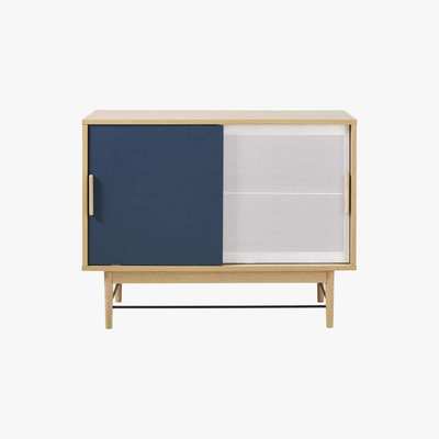 Maisons du Monde WORKSHOP - Dark Blue and White Perforated Metal 2-Door Sideboard