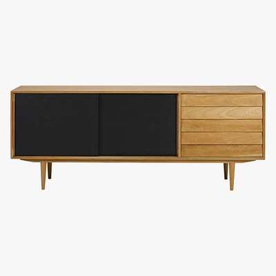 Maisons du Monde SHEFFIELD - Black vintage 3-door sideboard
