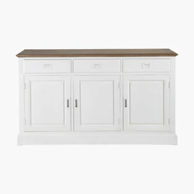Maisons du Monde LEANDRE - White 3-Door 3-Drawer Sideboard