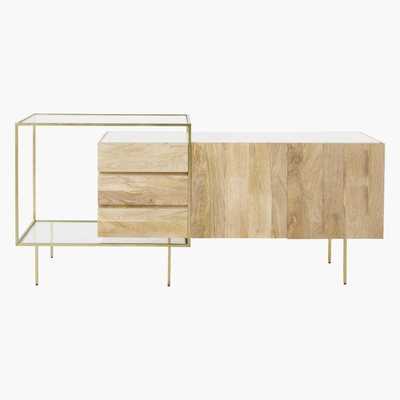 Maisons du Monde Solid Mango Wood and Marble 2-Door 3-Drawer Sideboard Connor