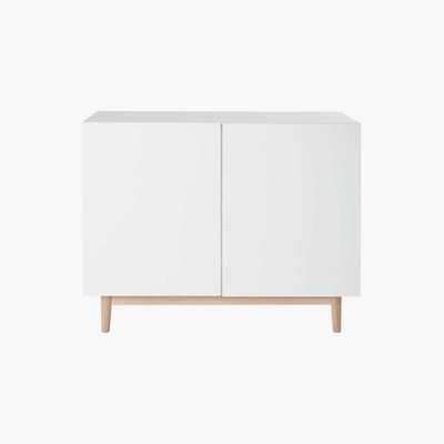 Maisons du Monde White 2-Door Sideboard with Oak Legs Artic
