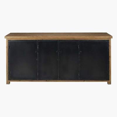 Maisons du Monde LEONARD - Recycled Pine and Anthracite Metal 4-Door Sideboard
