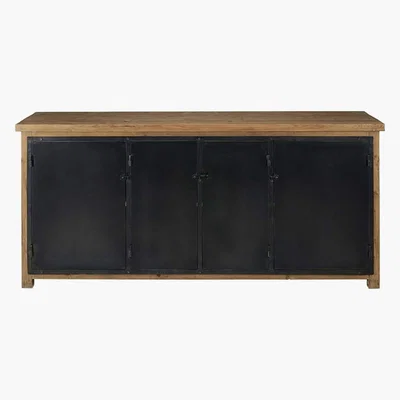 Maisons du Monde LEONARD - Recycled Pine and Anthracite Metal 4-Door Sideboard