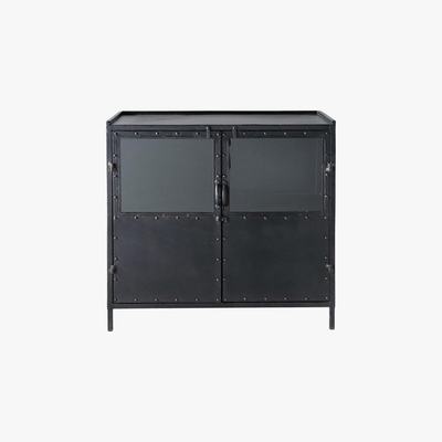 Maisons du Monde EDISON - Metal industrial glazed sideboard in black W 87cm