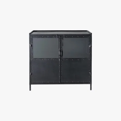 Maisons du Monde EDISON - Metal industrial glazed sideboard in black W 87cm