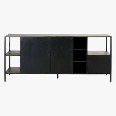 Maisons du Monde OPAL - Black Metal 2-Door 1-Drawer Sideboard