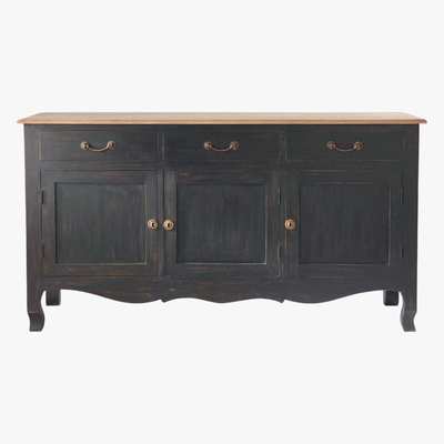 Maisons du Monde VERSAILLES - Black Mango 3-Door Sideboard