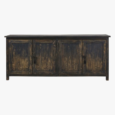 Maisons du Monde SABI - Black Recycled Pine 4-Door Sideboard
