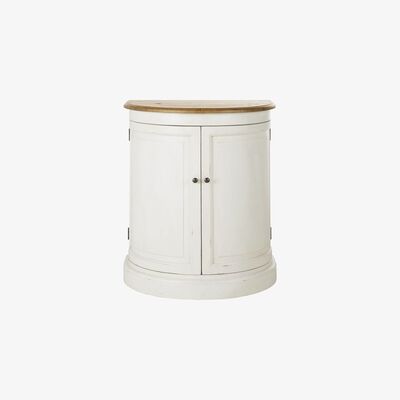 Maisons du Monde Modular central kitchen island shelving unit with 2 doors in ivory recycled pine