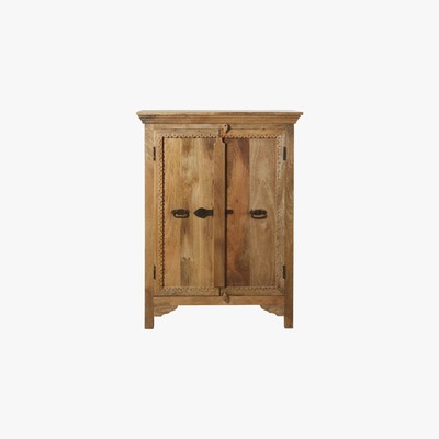 Maisons du Monde Solid Mango Wood 2-Door Storage Cabinet Kohima