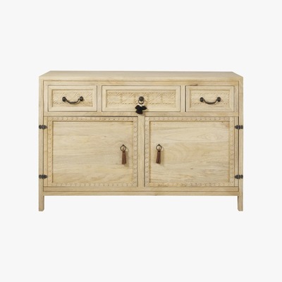Maisons du Monde CHEROKEES - Solid Mango 2-Door 3-Drawer Sideboard