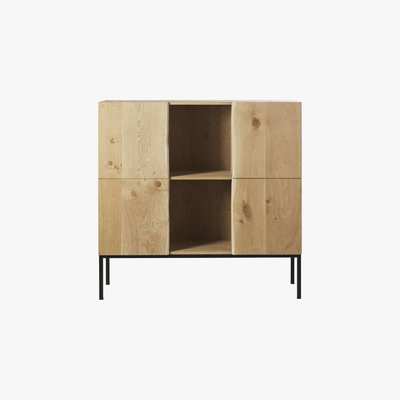Maisons du Monde MAGNUS - Solid Oak 4-Door Tall Sideboard