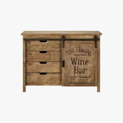 Maisons du Monde GERMAIN - Mango Wood 1-Door 4-Drawer Sideboard