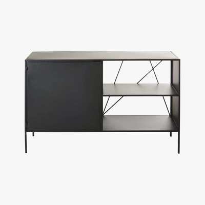 Maisons du Monde Black Metal 1-Door Sideboard Edwin