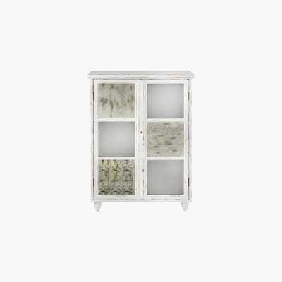 Maisons du Monde Aged Effect White 2-Door Storage Cabinet Faustine