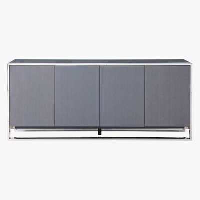 Maisons du Monde 4 Door Matt Grey and Stainless Steel Cabinet Vendio